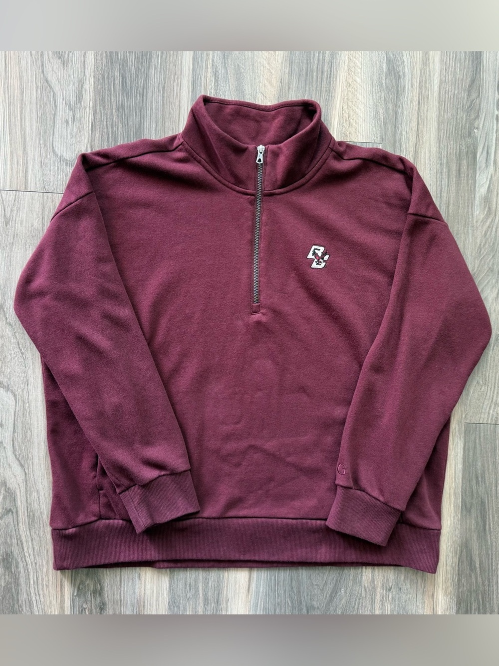 Boston College Burgundy Half-Zip Mock Neck Sweatshirt Size XL